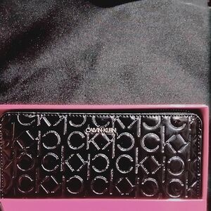 Calvin Klein Black and Silver (Marybelle) Wallet Retail $98